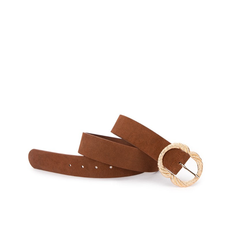 Maddie Belt Tan Suede