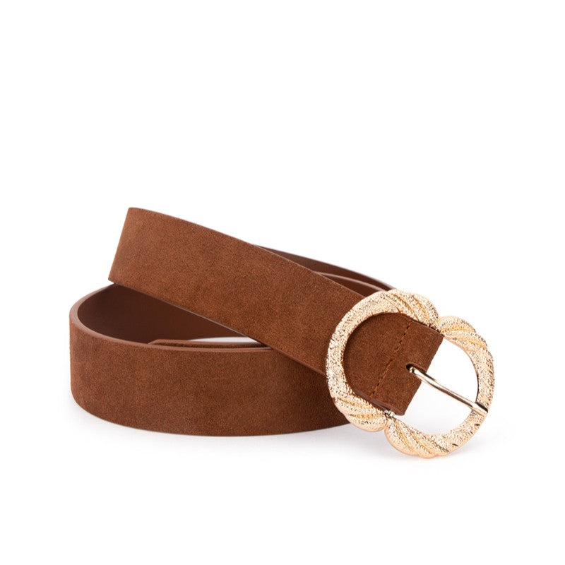 Maddie Belt Tan Suede