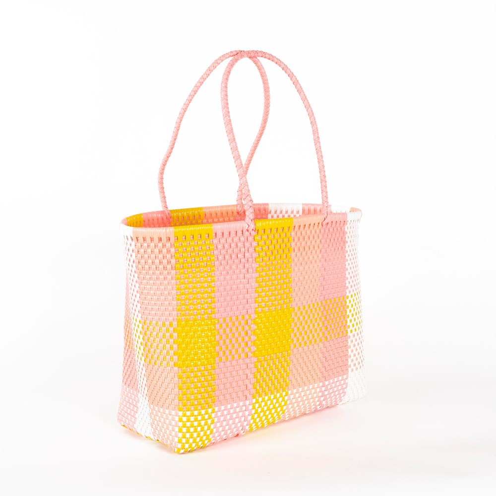 Carla Basket Yellow Pink Medium