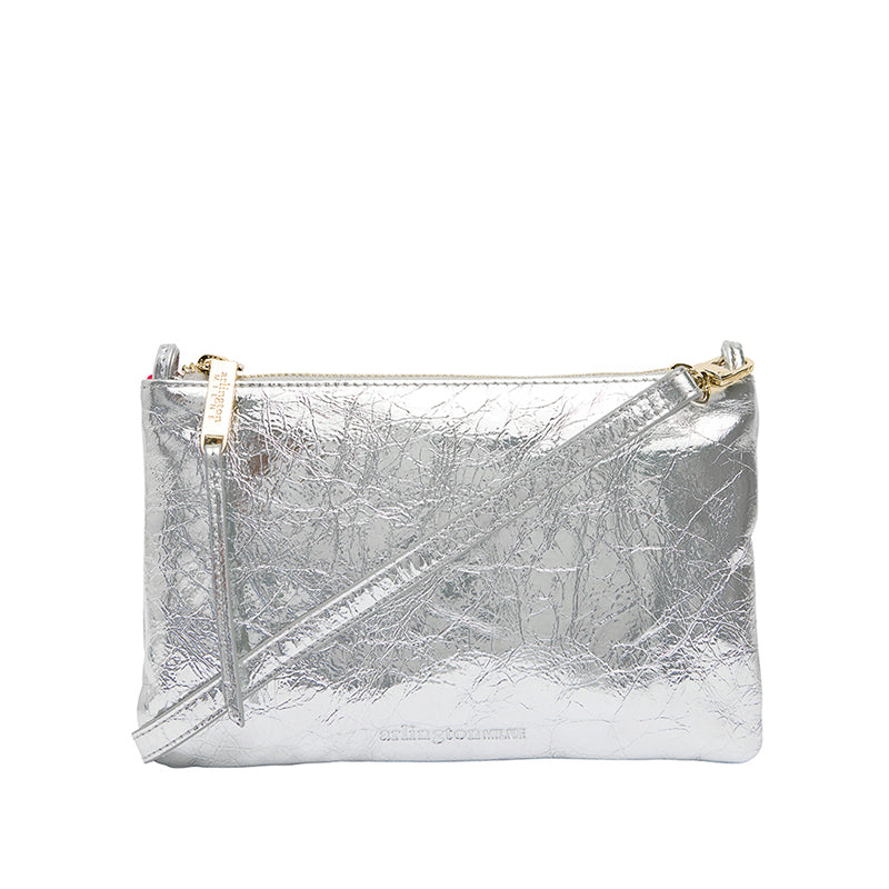 Molly Crossbody Bag Silver Crinkle