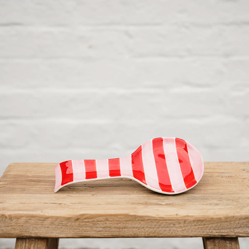 Spoon Rest Pink and Red Stripe