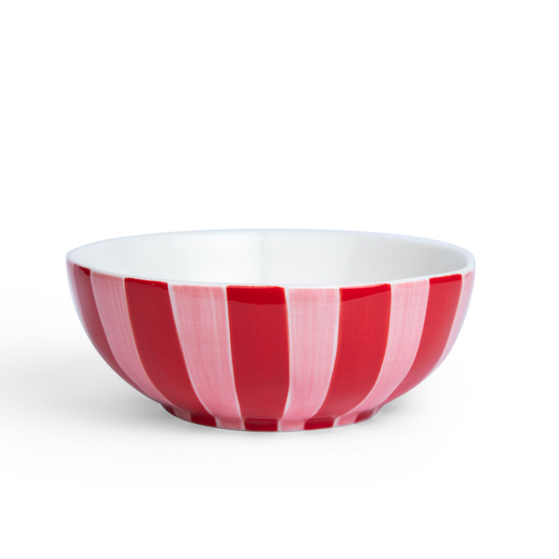 Medium Bowl Pink and Red Stripe