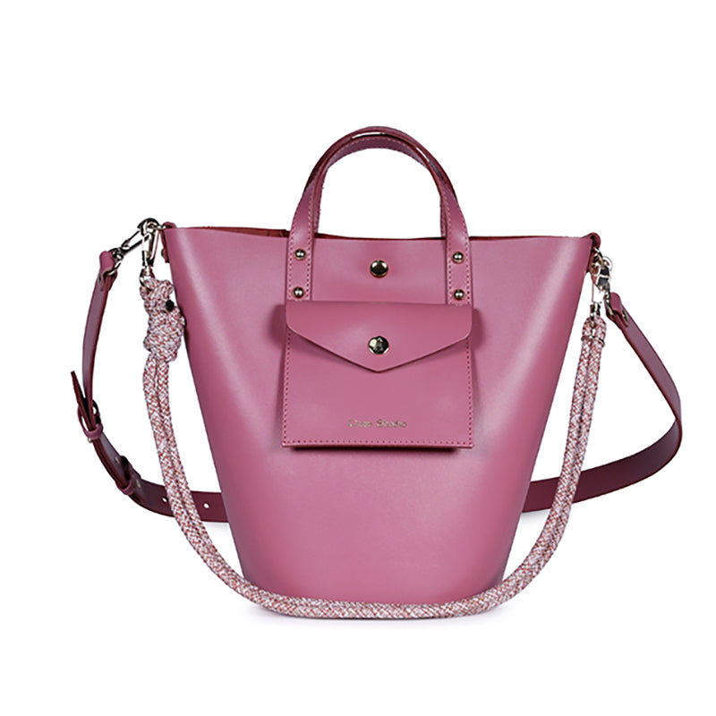 Notion Leather Bucket Bag Blush