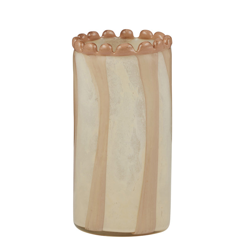 Pettine Stripe Glass Vase Nude Short