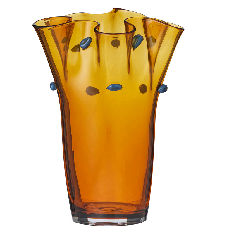Ormond Glass Vase Amber/Blue