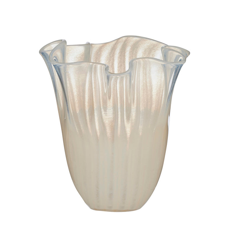 Francine Glass Vase Medium Clear/Ivory