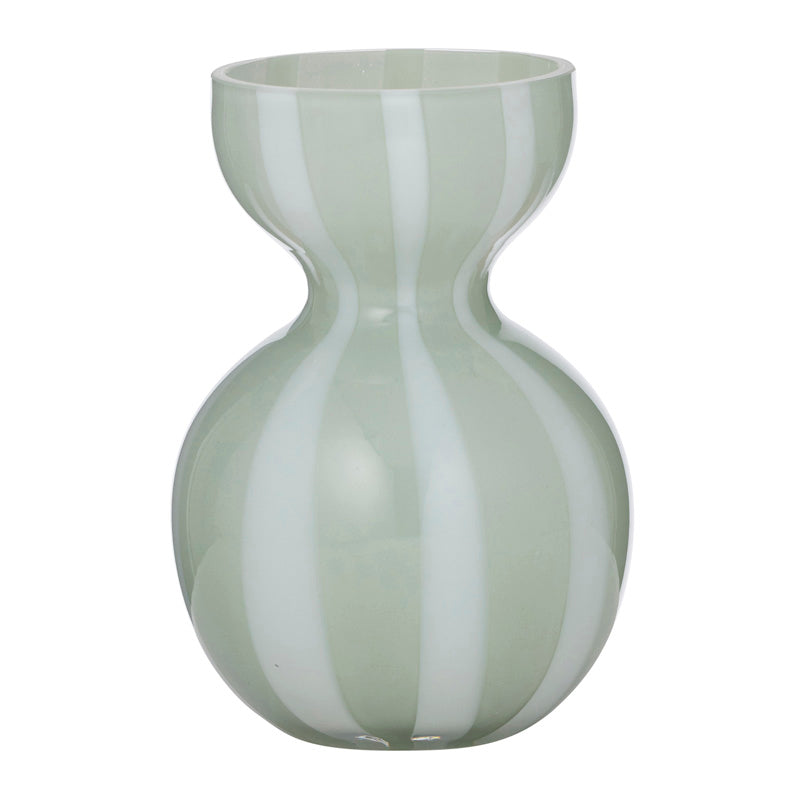 Bobbi Glass Vase Seafoam/White