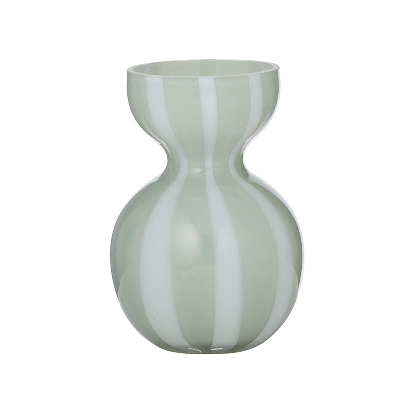 Bobbi Glass Vase Seafoam/White