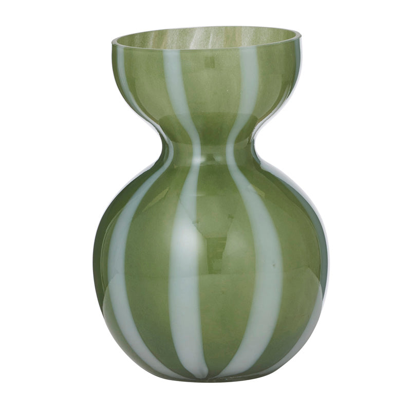 Bobbi Glass Vase Olive/White