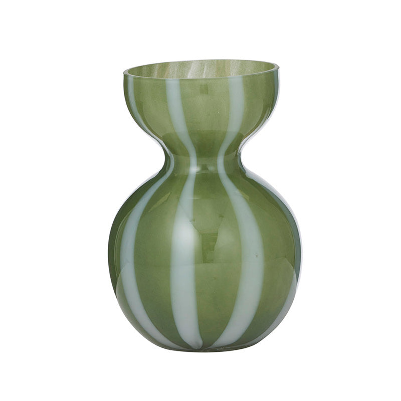 Bobbi Glass Vase Olive/White