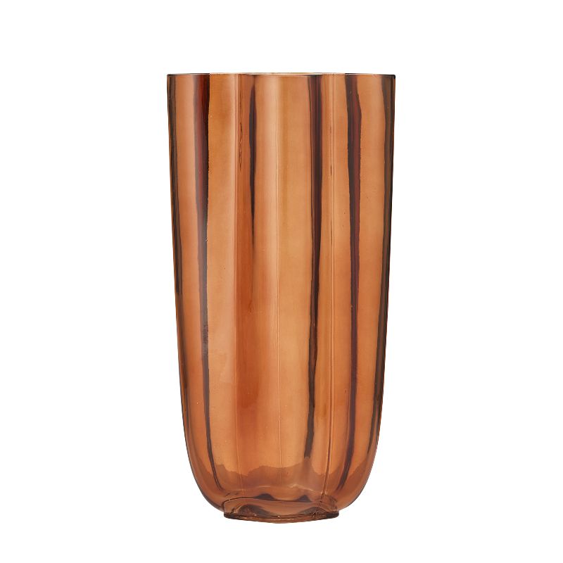 Miranda Glass Wave Vase Cocoa 31cm
