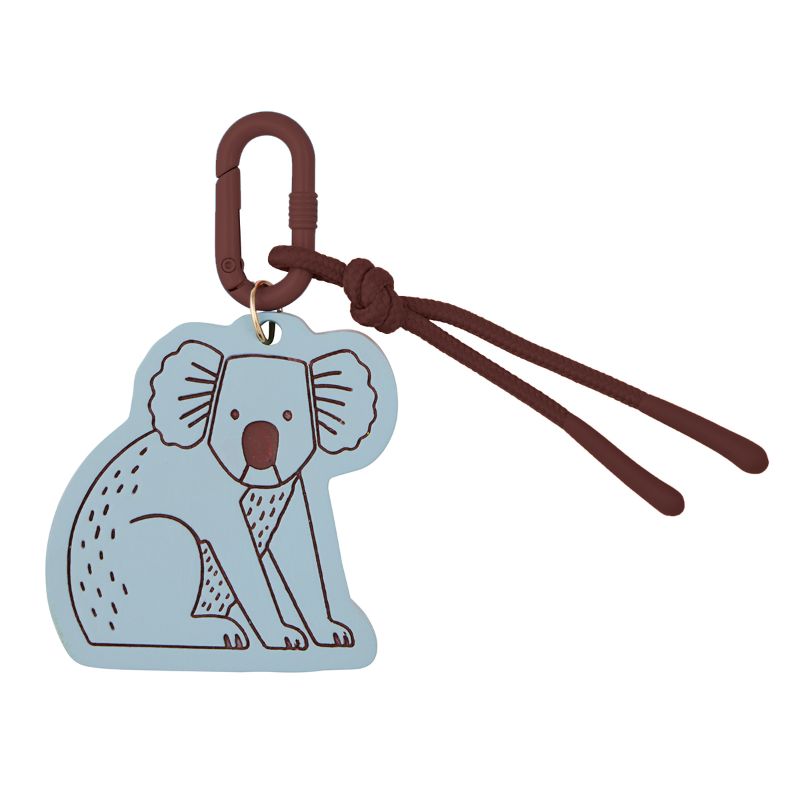 Blinky Koala Resin Key Ring Blue/Russet