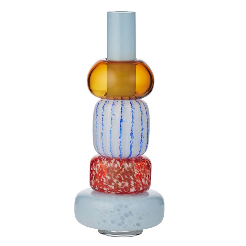 Veneto Glass Vase Sky Blue Rust