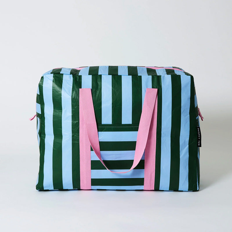 Overnight Bag Green Blue Stripe