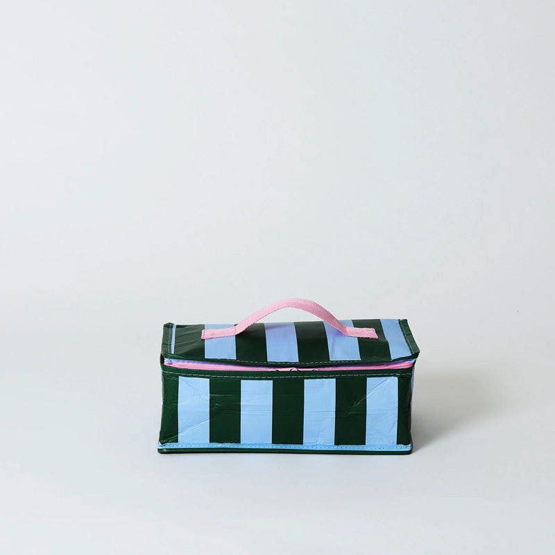 Lunch Bag Green Blue Stripe