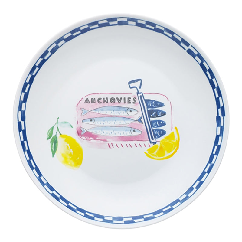 Positano Round Serve Plate Anchovies