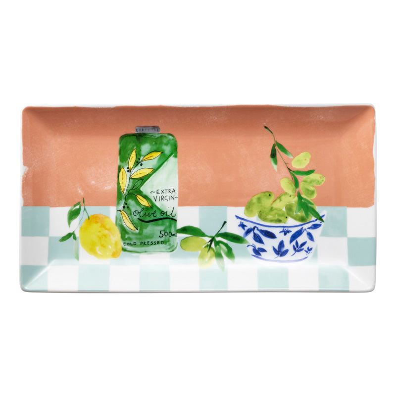 Valentina Rectangular Serving Platter Olive Oil
