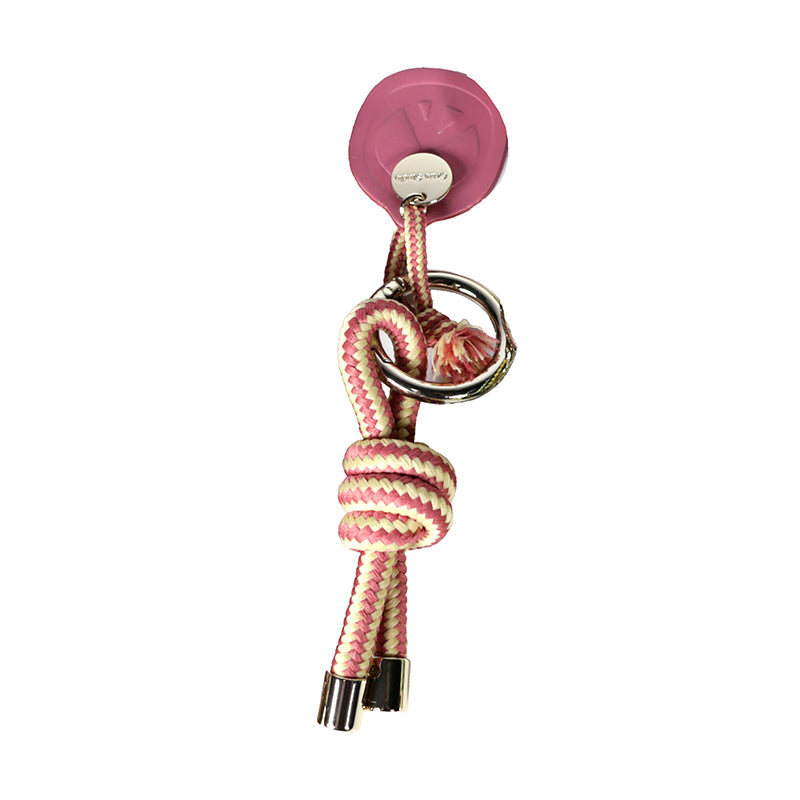 Rope Knot Key Ring Pink/Lemon