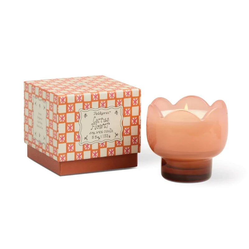 Tulip Glass Candle Cactus Flower