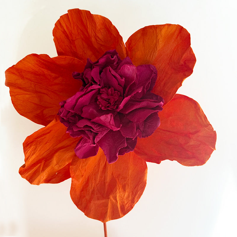Camelia Paper Flower Orange