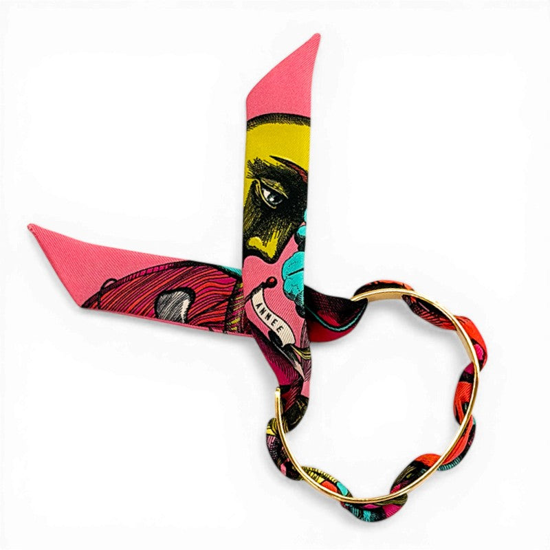 Septembre Gold Bracelet with 2cm Lafete Pink Silk Twill