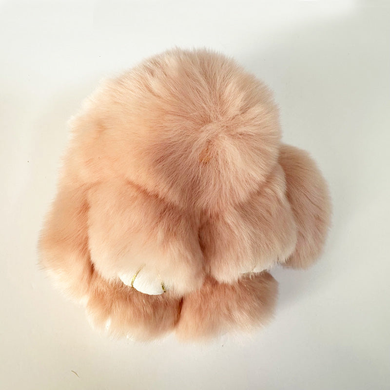 Heavenly Craft Mini Rabbit Fur Bag Key Ring Charm Peach – Bungalow