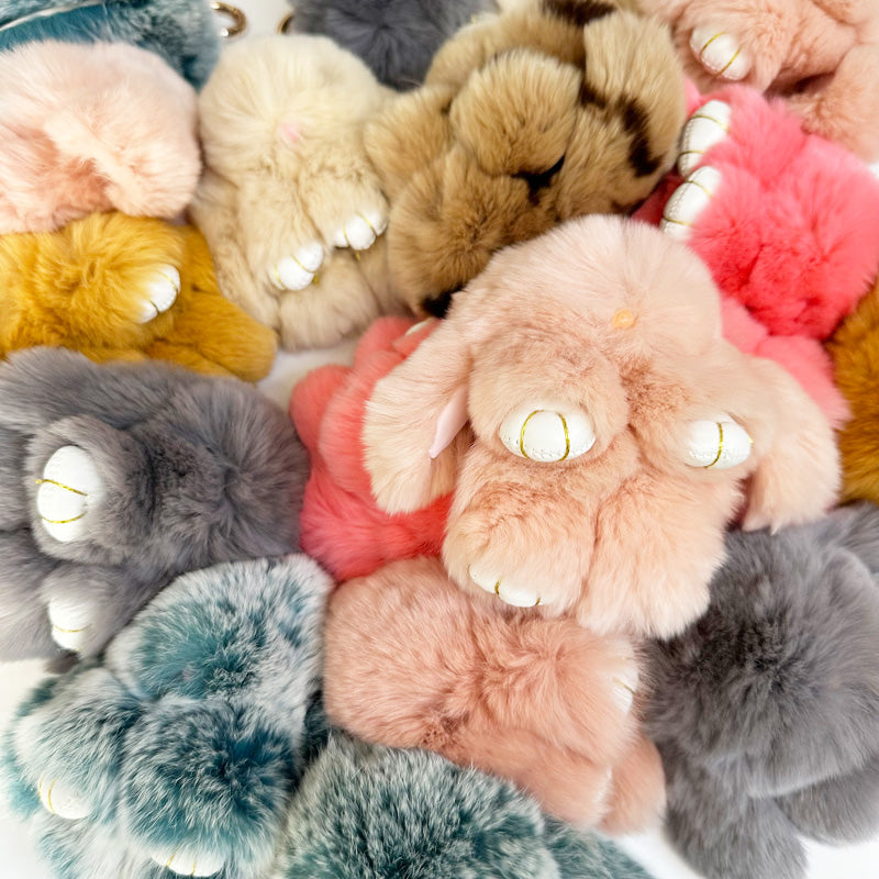 Mini Rabbit Fur Bag Charm Key Ring Tim Tam