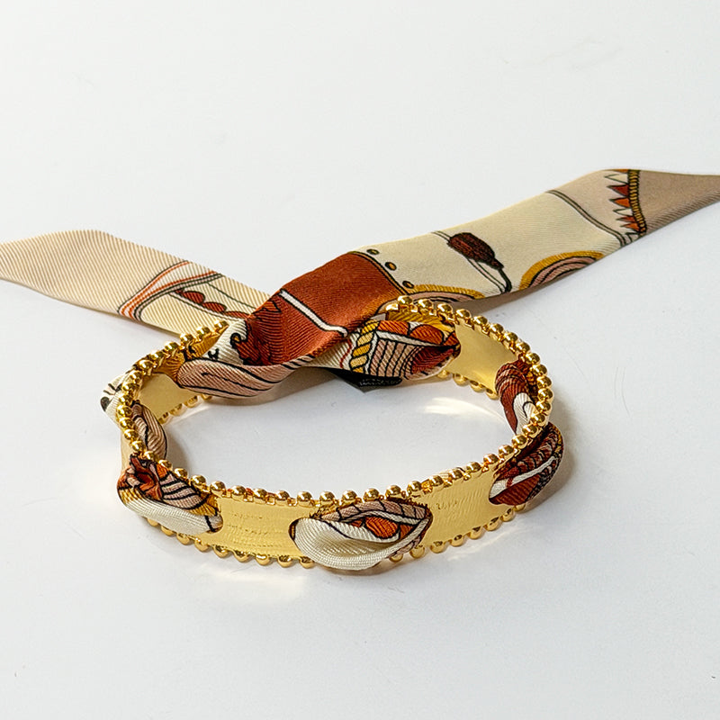Diva Gold Bracelet with 2cm Salon Brown Twill