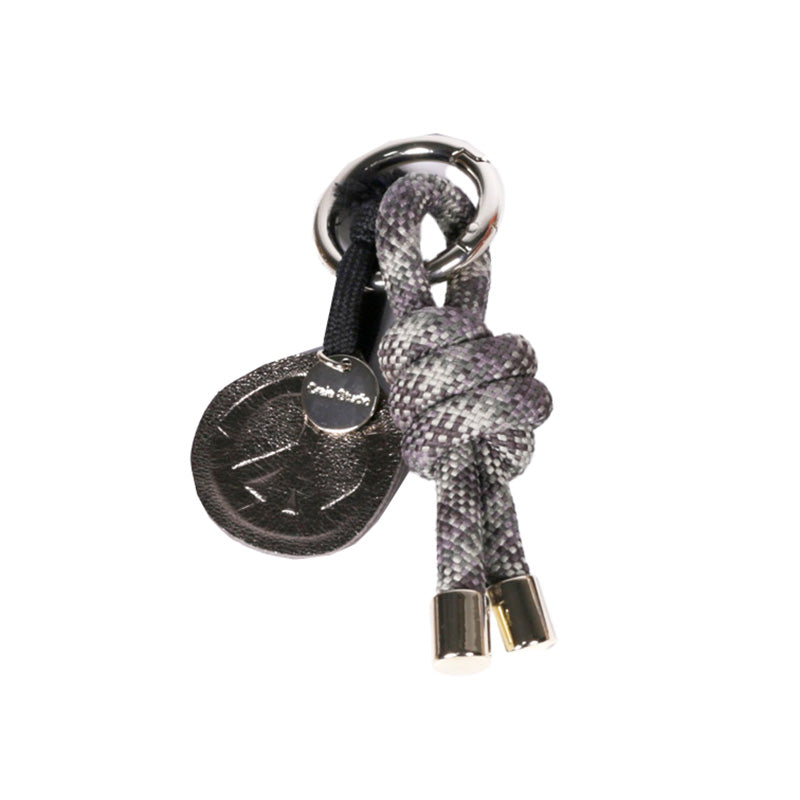 Rope Knot Key Ring Square Grey Multi