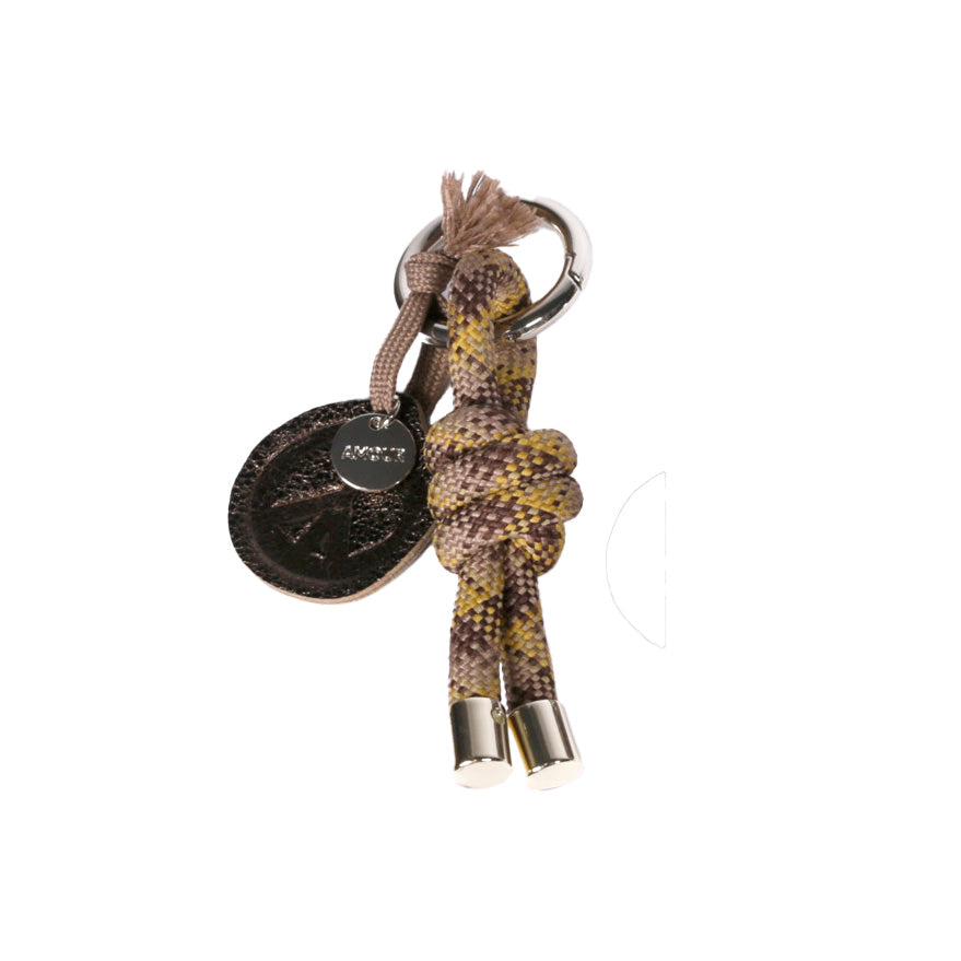 Rope Knot Key Ring Square Chocolate Multi