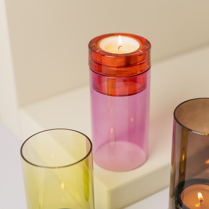 Lys Glass Lantern Pink