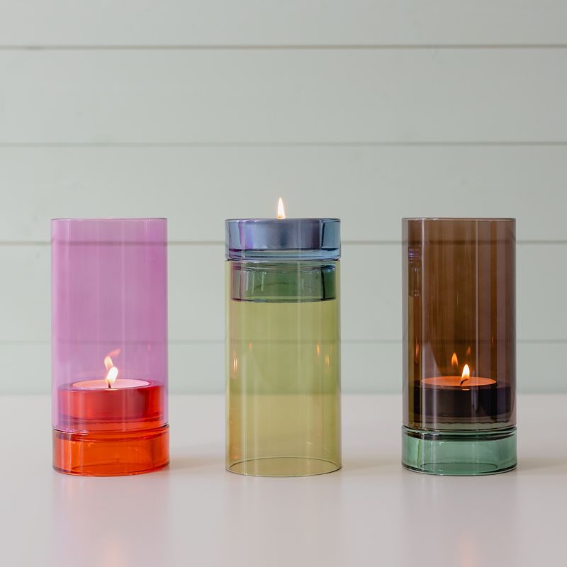 Lys Glass Lantern Pink