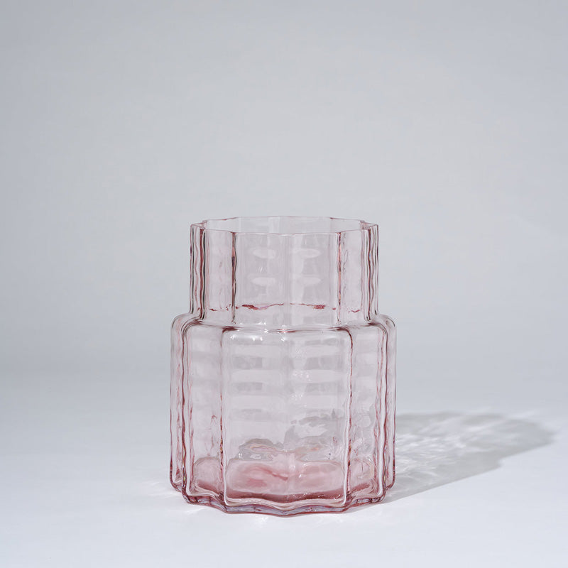 Jelly Glass Vase Squat Pink