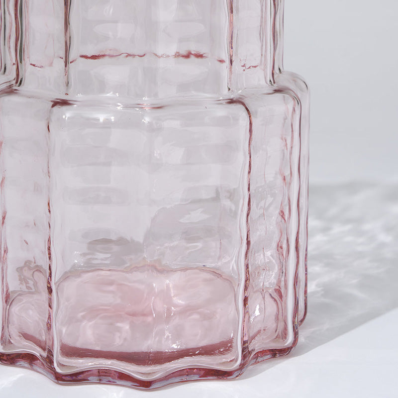 Jelly Glass Vase Squat Pink