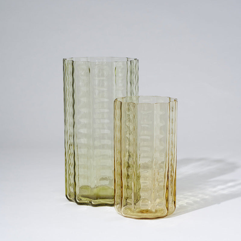 Jelly Glass Vase Honey Large