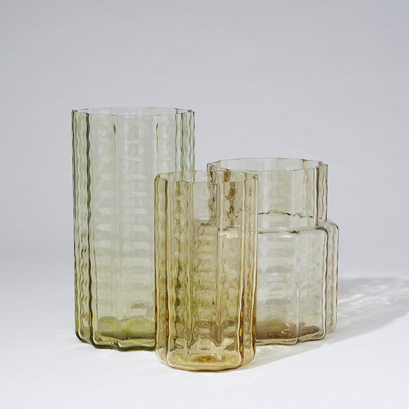 Jelly Glass Vase Squat Honey