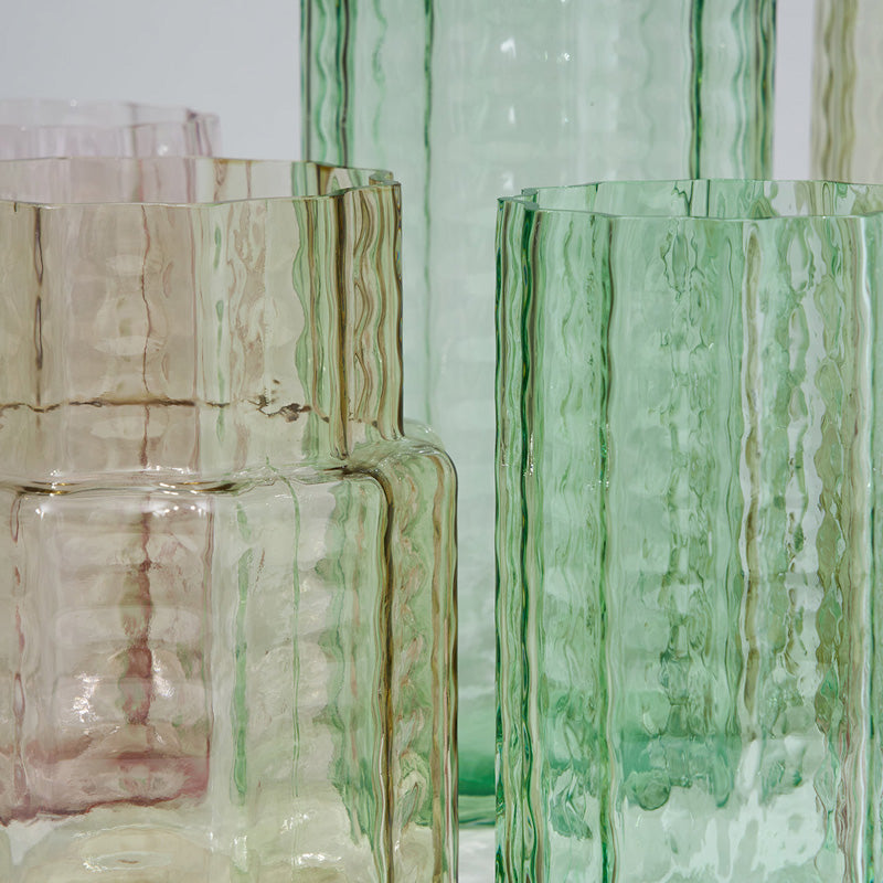 Jelly Glass Vase Squat Pink