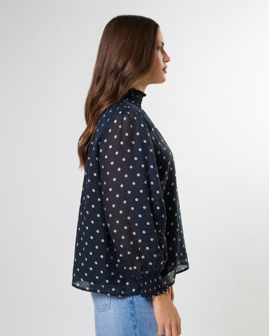 Sylvie Blouse Midnight Dot