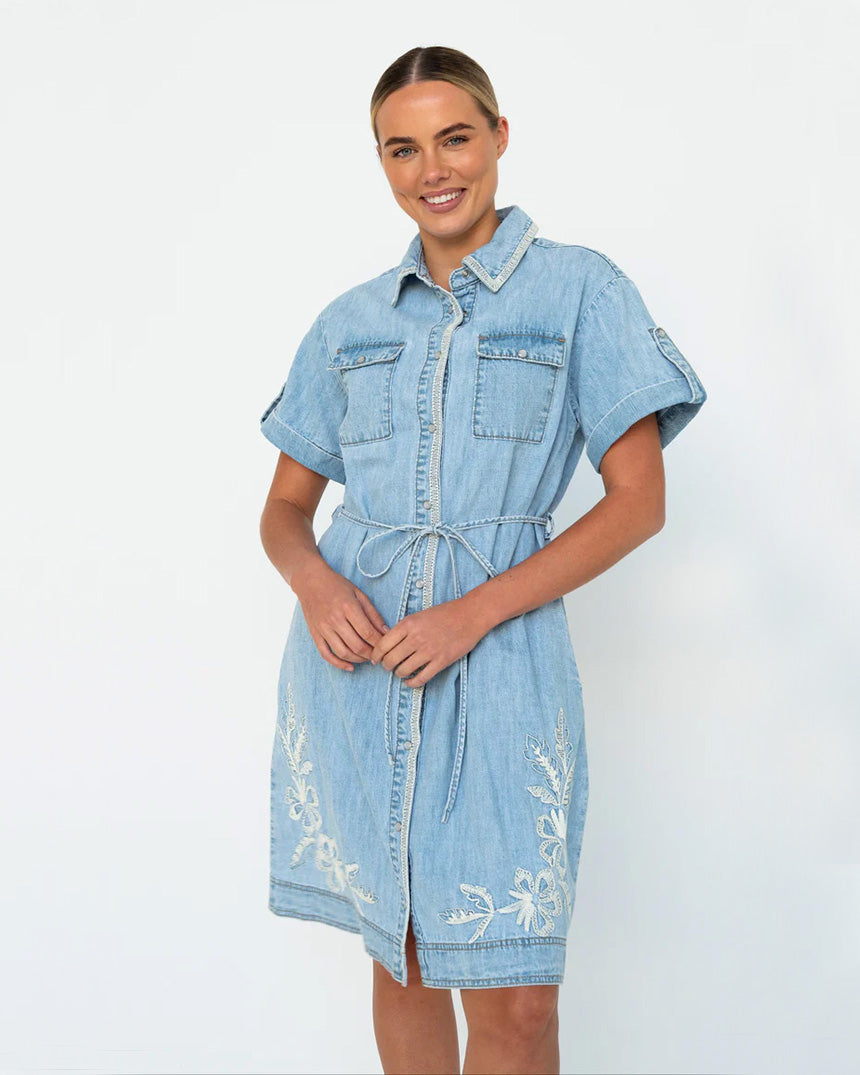 Simone Dress Floral Embroidery