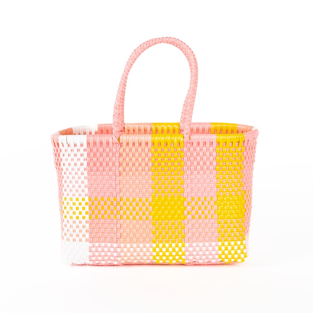 Carla Basket Yellow Pink Small
