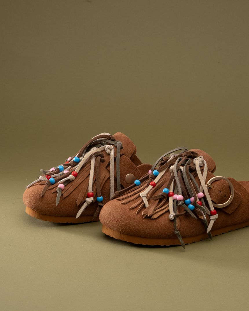 Flair Fringe Mule Cognac