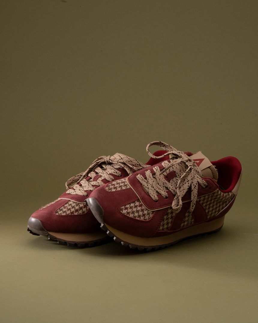 Gate Sneaker Herringbone Wine/Tan
