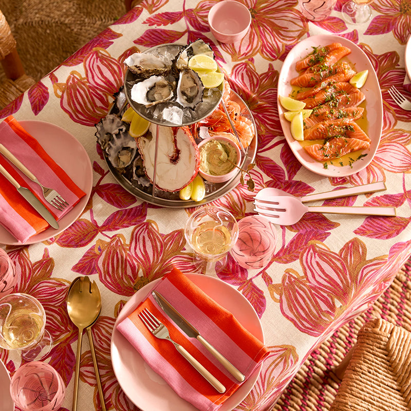 Enamel Rose Salad Servers Set of 2