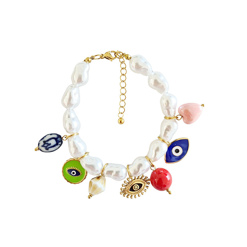 Pearl Charm Bracelet Eye