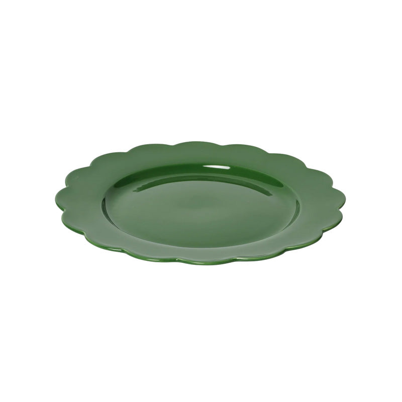 Green Scallop Dinner Plate