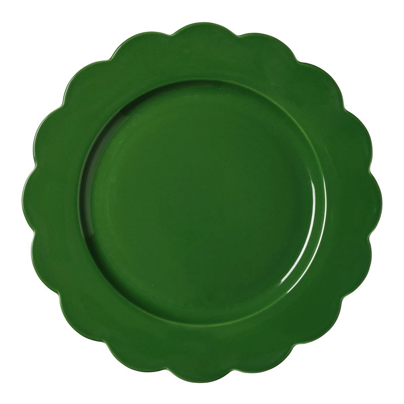 Green Scallop Dinner Plate