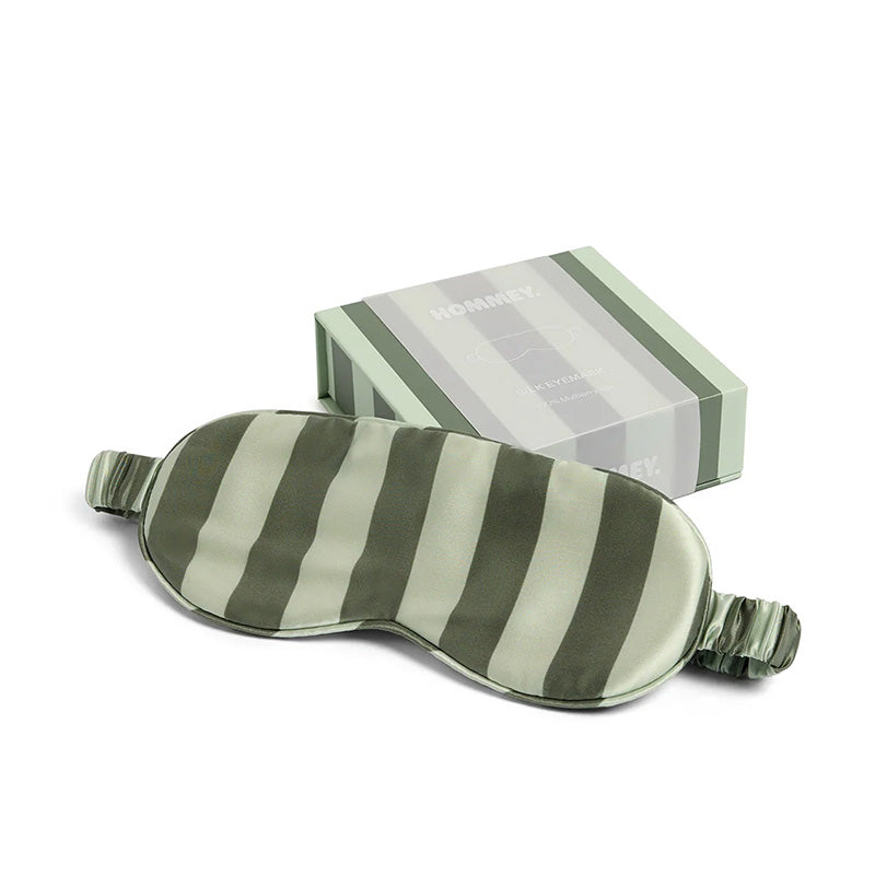Silk Eye Mask Wasabi Stripes