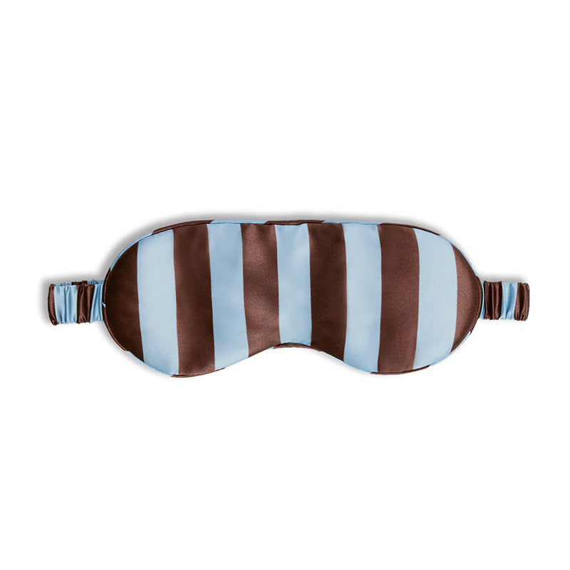 Silk Eye Mask Iced Choc Stripes