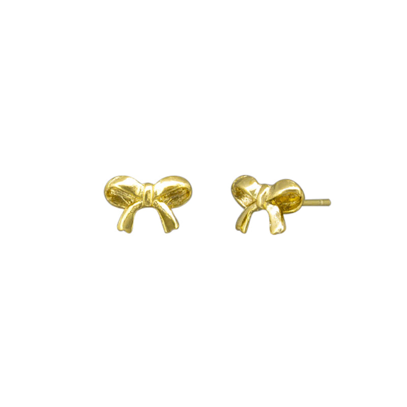 Baby Bow Stud Earrings Gold