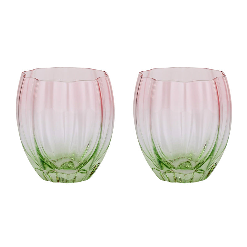 Lotti Tulip Tumblers Set of 2 Pink/Green